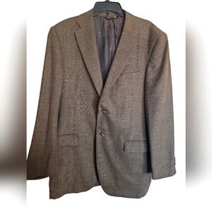Vintage Prontomoda Charles 2B Rich Brown 100% Lamb Wool Mens Blazer